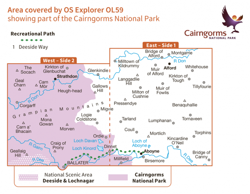 OS Explorer Map 59 - Aboyne Alford and Strathdon-1